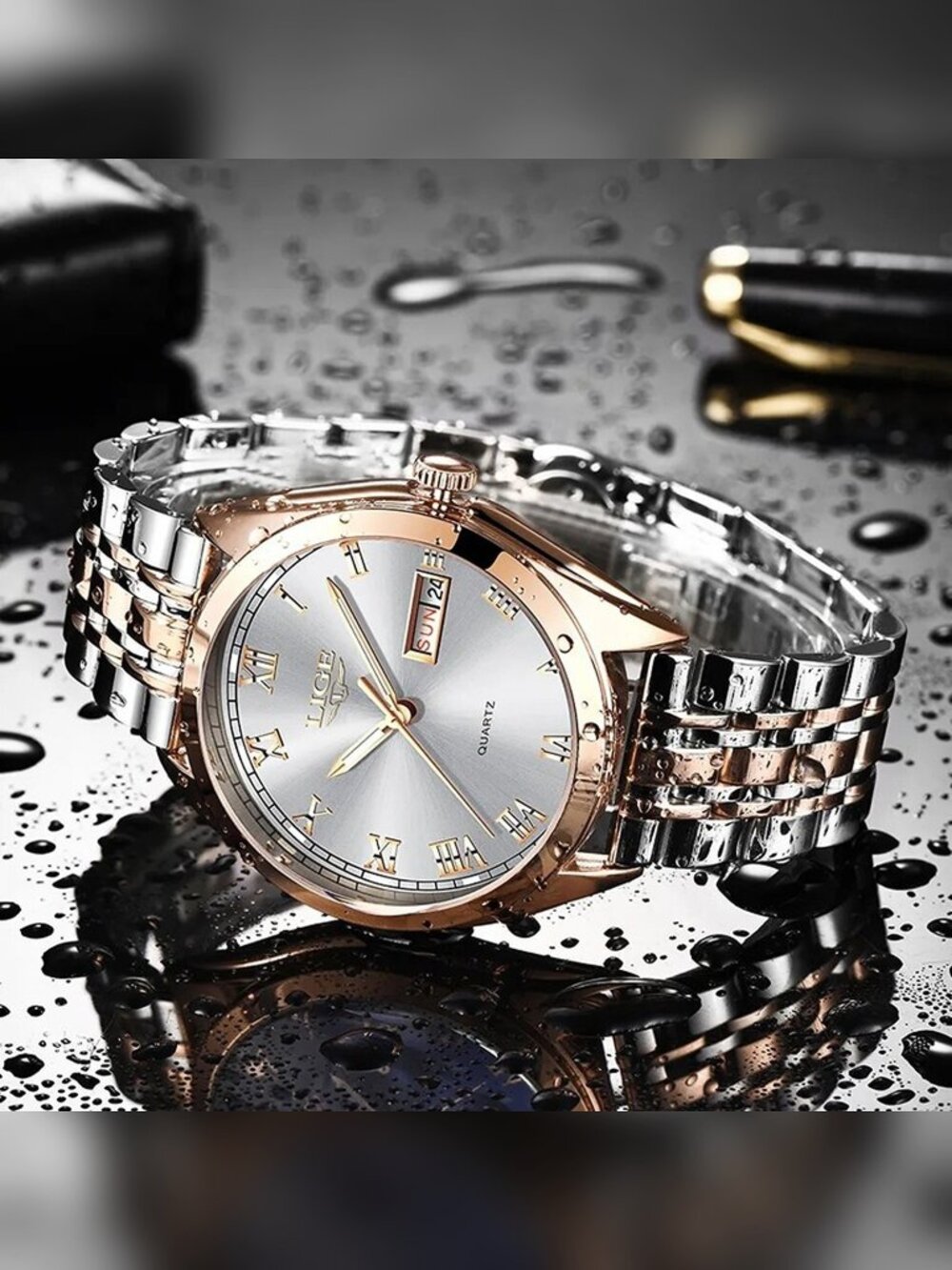 LIGE Women Watches Ladies Top Brand Luxury Dress Waterproof Quartz Gold Watch